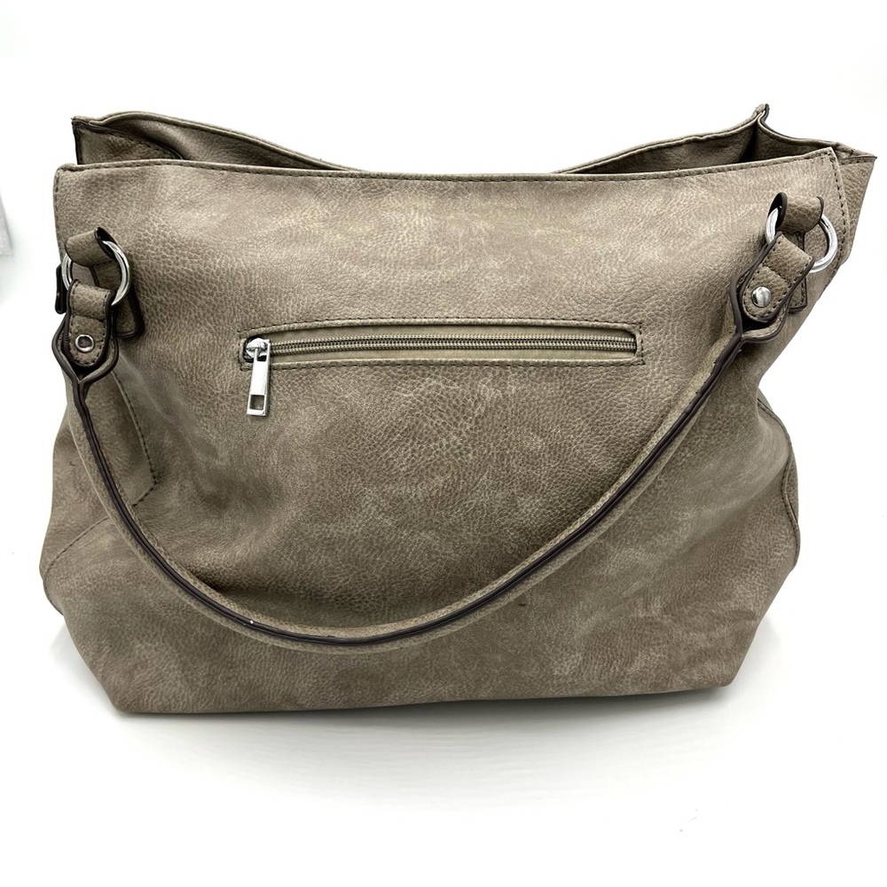Elegant Taupe Women's Leather Shoulder Bag (B0001)